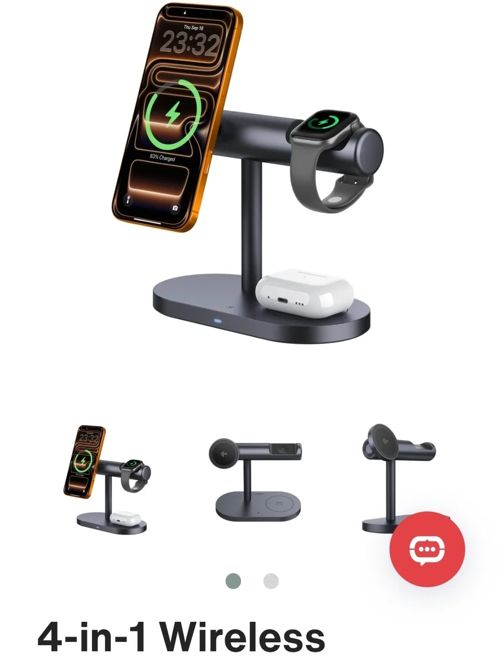 4-in-1 Wireless Charging Stand - Black